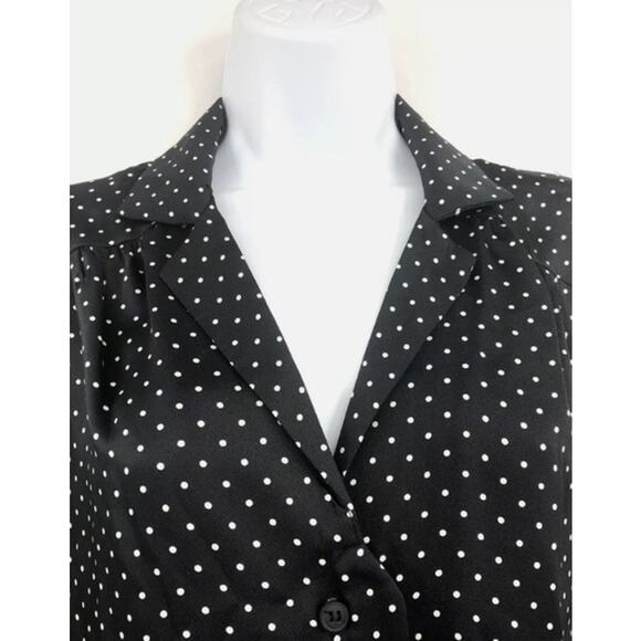 Topshop Polka Dot Scallop Blouse Size 8 - Picture 9 of 13